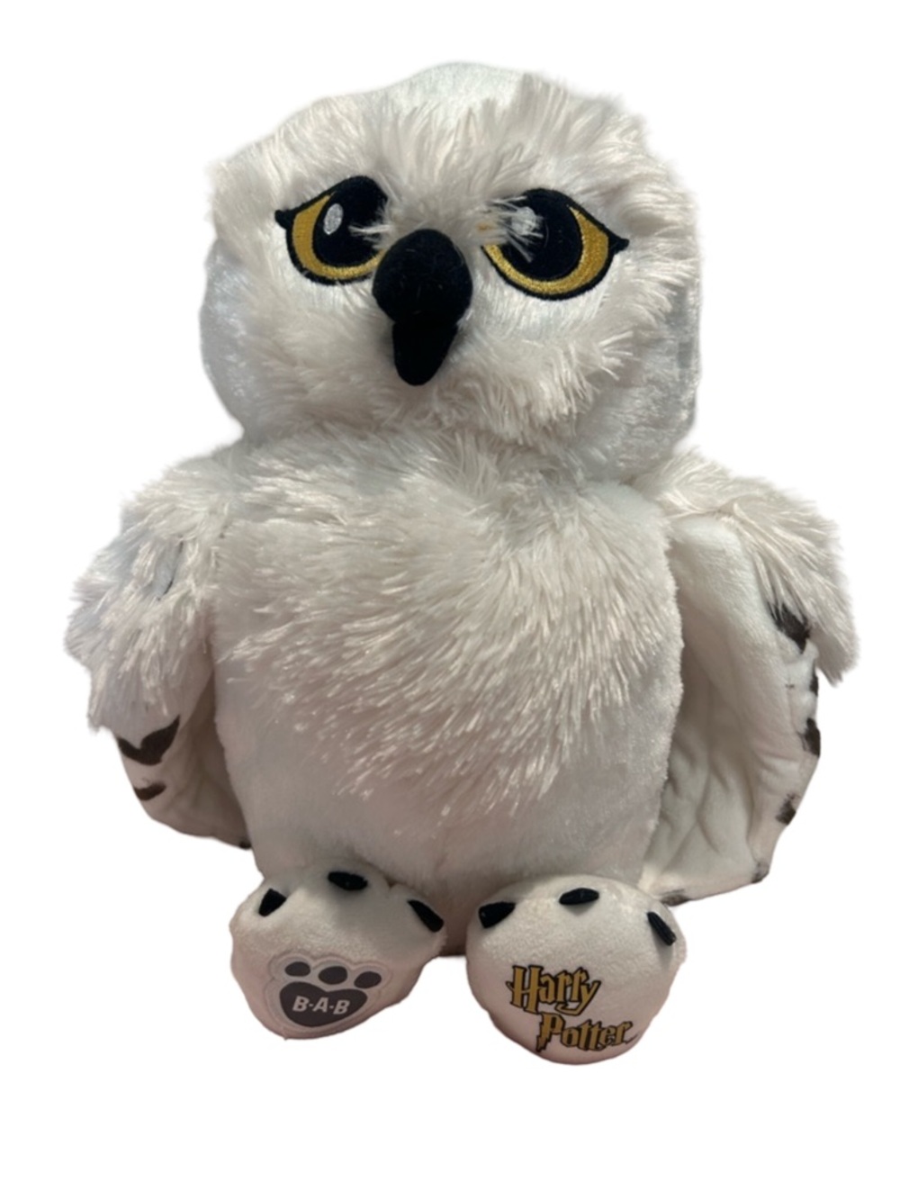 Build-A-Bear White Hedwig Owl Plush with Gold Eyes